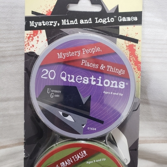 University Games 20 Questions Brain Teasers Game Sealed Mystery Mind Logic 8+ - Picture 3 of 8